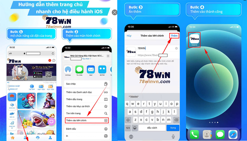 Các bước thực hiện tải ứng dụng 78Win trên hệ điều hành iOS